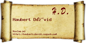 Haubert Dávid névjegykártya